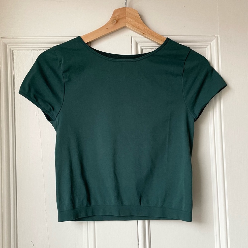 Free People Green Cropped T-shirt